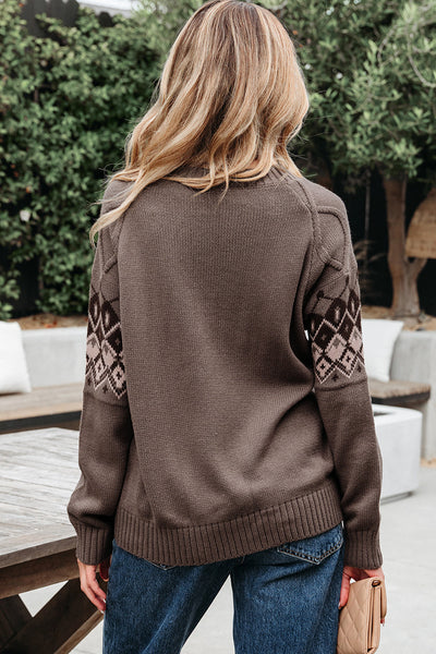 Cozy Women's Boho Western Sweater Cardigan - Long Sleeve, Relaxed Fit, Ideal for Fall Layering and Chic Style