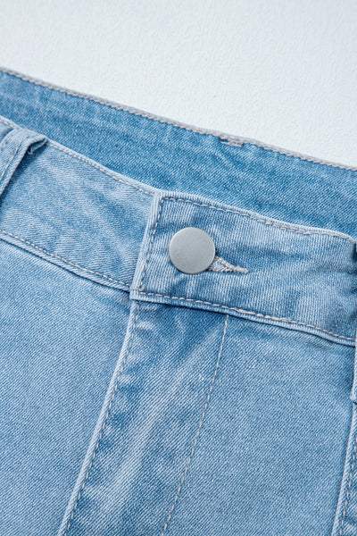 Trendy Women's High Rise Barrel Jeans - Relaxed Fit in Classic Blue Denim with Vintage Style and Comfort