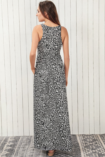 Women's Round Neck Sleeveless Polka Dot Print Dress