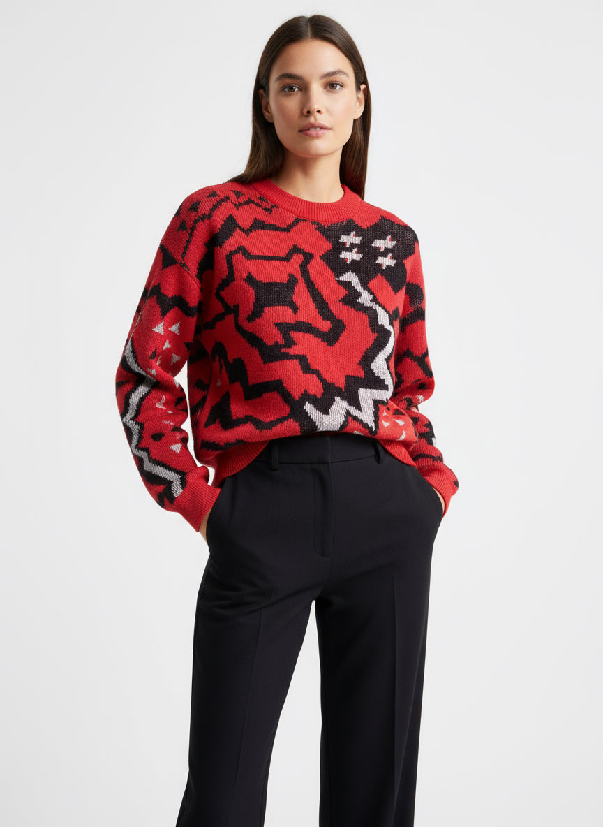 Vintage 80s Abstract Knit Sweater- Made in Canada