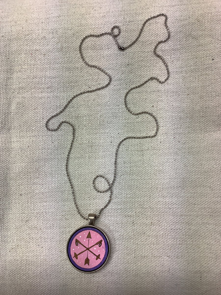 Sick Chick Necklace Pink Ski Poles/Arrow #10
