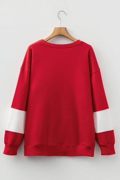 Cozy Women's Colorblock Sweatshirt Trendy Casual Layering Top for Fall Fashion in Soft, Comfortable Fabric