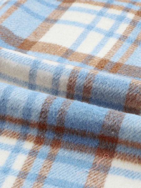 Women's Detachable Hood Plaid Flannel Shacket with Pockets