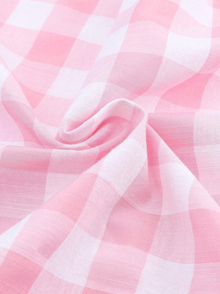 Pink Gingham Oversized Button-Down