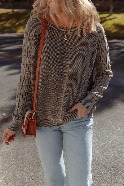 Chic Dark Brown Knit Sweater for Women Cozy Casual Fit, Ideal for Fall and Winter Layering and Everyday Wear