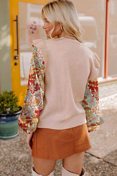 Multicolor Cozy Women's Patchwork Knit Sweater - Relaxed Fit Casual Chic Top for Effortless Style