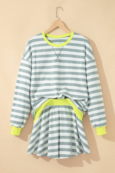 Women's Casual Summer Striped Two-Piece Cotton Shorts Set - Relaxed Fit, Stylish & Comfortable for Everyday Wear