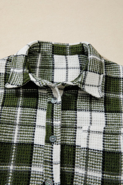 Women's Oversized Plaid Shacket Jacket - Trendy Layering Piece for Casual Fall Fashion in Warm Tones