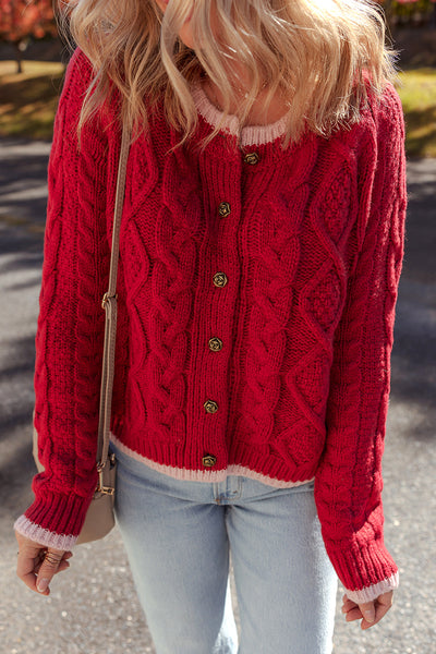 Cozy Knit Festive Cardigan for Women  Stylish Layering Piece for Holiday Gatherings and Winter Celebrations