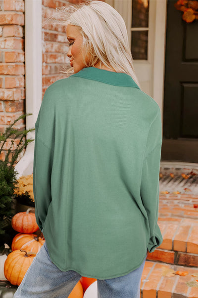 Soft Beige Waffle Knit Pullover Top for Women - Casual Long Sleeve Tee for Effortless Everyday Comfort and Style