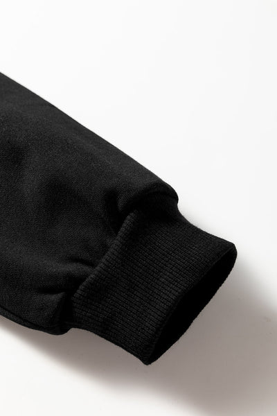cozy women's black sweatshirt dress - long sleeve, relaxed fit for effortless casual style and everyday comfort with practical styling and dependable