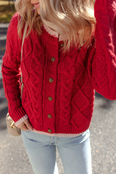 Cozy Knit Festive Cardigan for Women  Stylish Layering Piece for Holiday Gatherings and Winter Celebrations