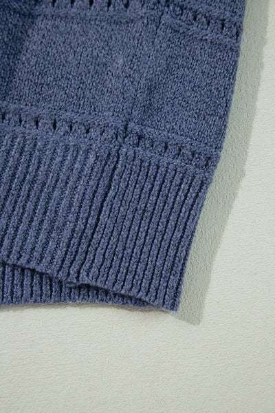 Cozy Women's Real Teal Boat Neck Sweater with Drop Shoulders & Pointelle Knit for Chic Fall Fashion