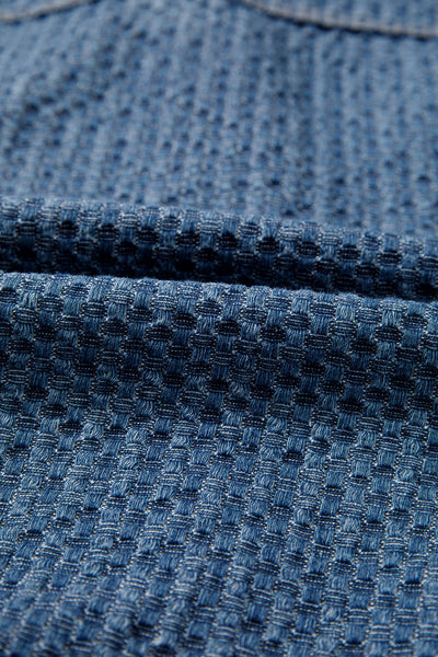 Women's Textured Basketweave Denim Jacket with Flap Pockets