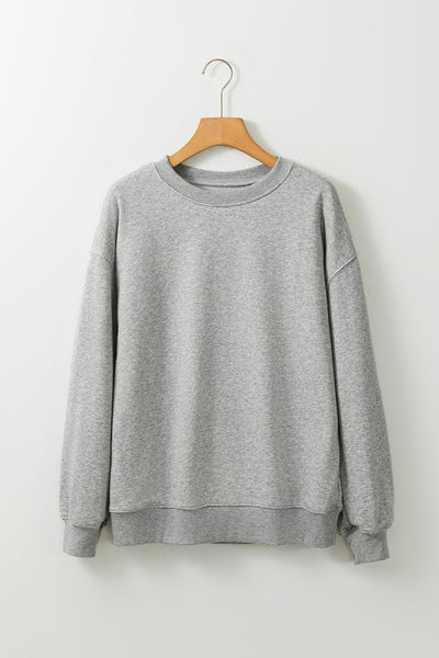 Cozy Women's Gray Classic Crewneck Sweatshirt - Stylish, Versatile Pullover for Everyday Comfort and Casual Looks