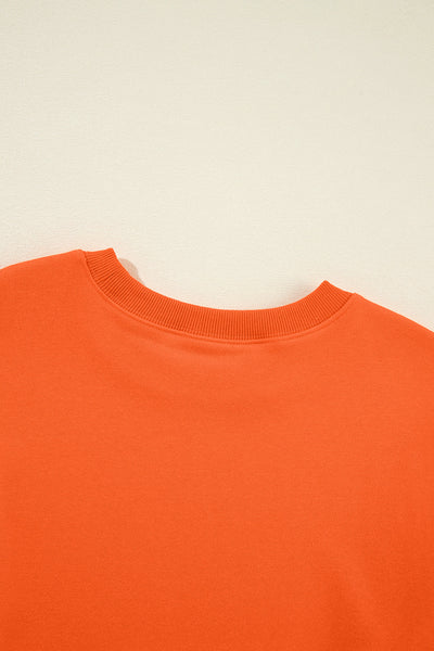 Women's Cozy Orange Classic Crewneck Sweatshirt - Casual Fit for Effortless Everyday Comfort and Style