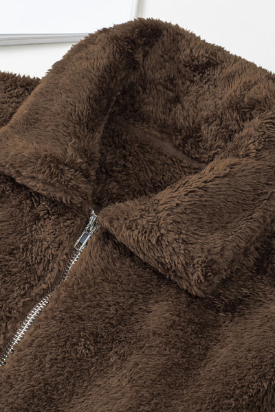 Cozy Teddy Fashionable Zip Up Warm Coat