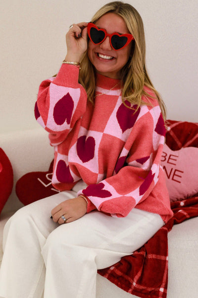 Cozy Plus Size Valentine's Day Sweater for Women in Romantic Red - Perfect Knit for Celebrating Love and Comfort