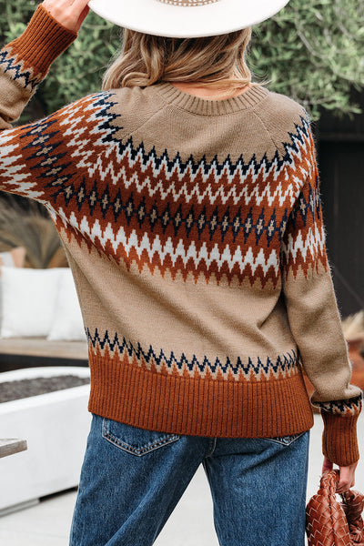 Trendy Women's Colorblock Knit Sweater - Cozy Pullover for Effortless Layering in Any Season, Perfect for Stylish Looks