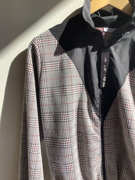 Zara Plaid Bomber Jacket w/ Nylon Collar