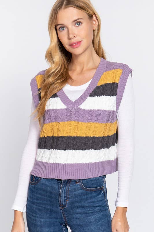 Sunset Stripes Knit Vest