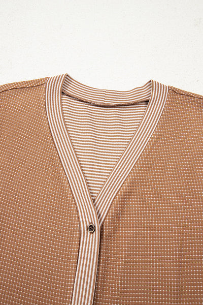 Stylish Women's Khaki Cardigan - Cozy Open Front Sweater with Pockets for Effortless Layering and Everyday Elegance