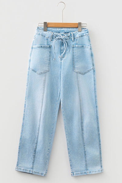 Chic High-Waisted Blue Jeans for Women - Flattering Fit, Versatile Denim for Casual & Dressy Looks