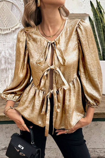 Chic Women's Ruffle Hem Blouse in Soft Pastel Colors - Flowy Fit for Casual or Dressy Occasions