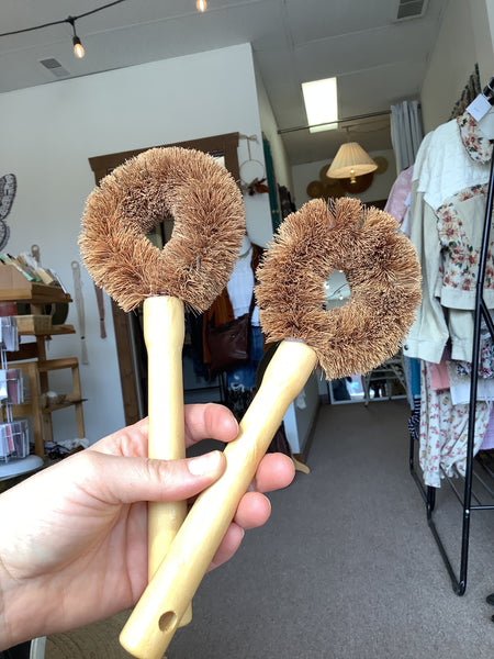 Creating Smaller Footprints Wood-Handled Coconut Bristle Scrub Brush
