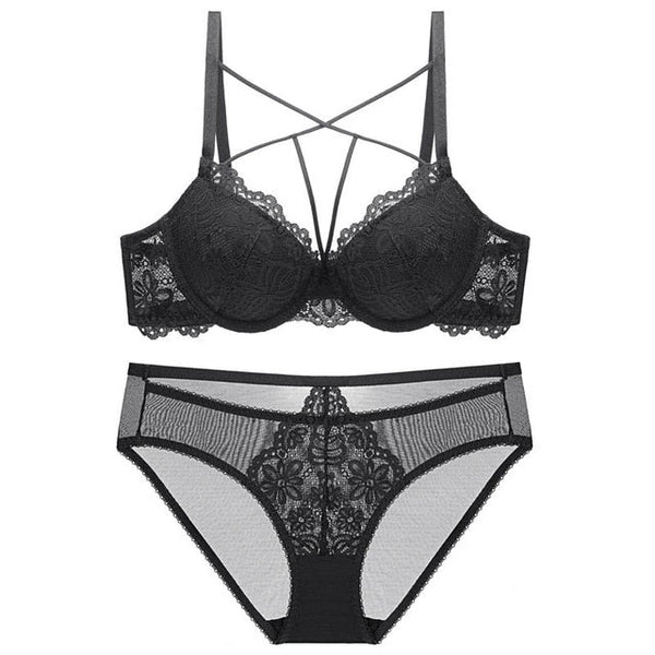 2 Piece Embroidery Lingerie