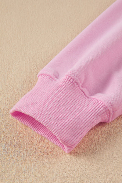 Women's Cozy Peach Blossom Graphic Sweatshirt with Tinsel Detail - Trendy Casual Wear for Effortless Everyday Style