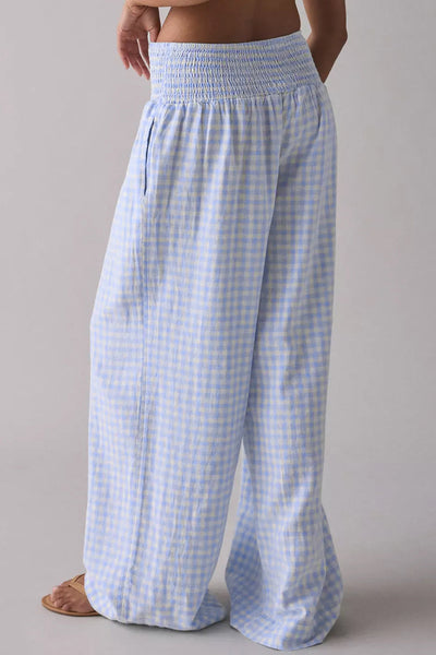 Chic High Waist Plaid Trousers for Women - Effortless Casual Style & Everyday Elegance in Stylish Fit