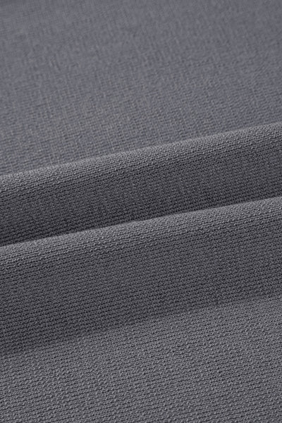 Women's Medium Grey Knit Pant Set with Contrast Trim