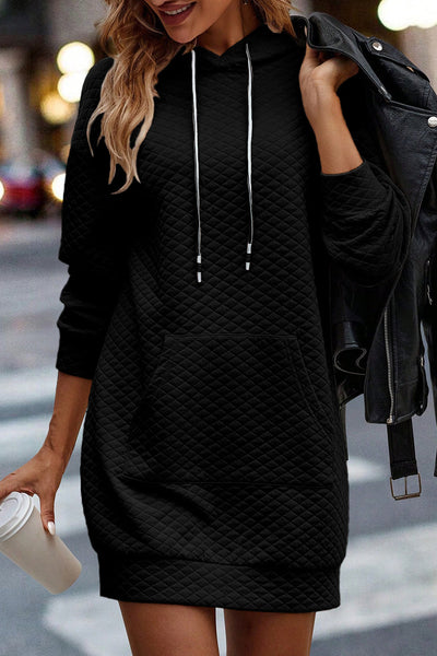 Cozy Waffle Knit Hooded Mini Dress