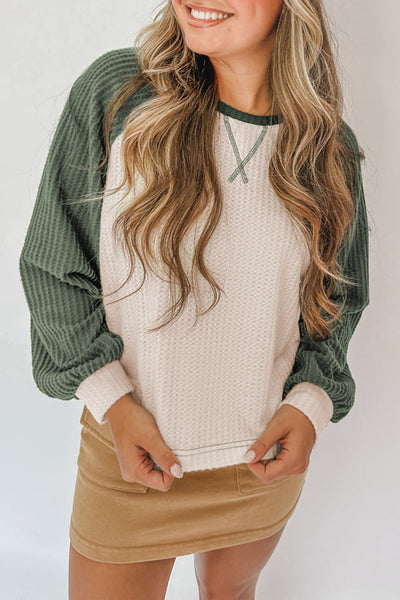 Trendy Color Block Long Sleeve Top for Women - Stylish Casual Wear with Comfortable Fit in Vibrant Hues