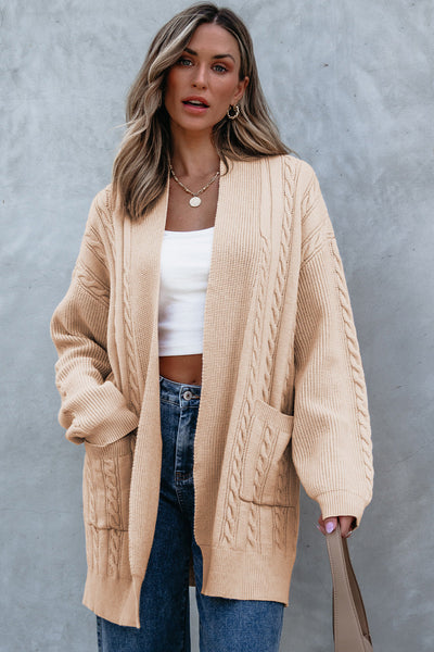 Soft Cream Oversized Chunky Knit Cardigan for Women  Cozy Layering Essential for Fall Fashion & Casual Outfits