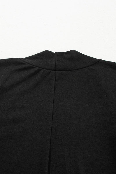 Stylish Women's Black Lounge Set: Long Split Cardigan & Slim-Fit Pants for Ultimate Comfort and Fashion