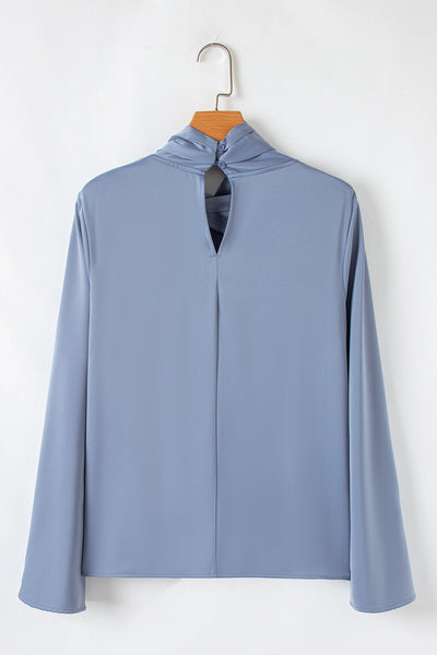 Effortlessly Stylish Women's Soft Pastel Bell Sleeve Blouse - Flowy Fit for Ultimate Comfort and Fashion-Forward Looks