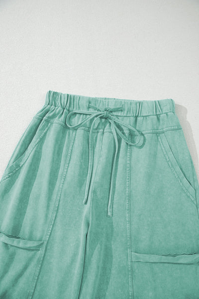 Women's Olive Green Flowy Cargo Pants - Relaxed Fit for Comfortable, Effortless Casual Style and Chic Everyday Wear