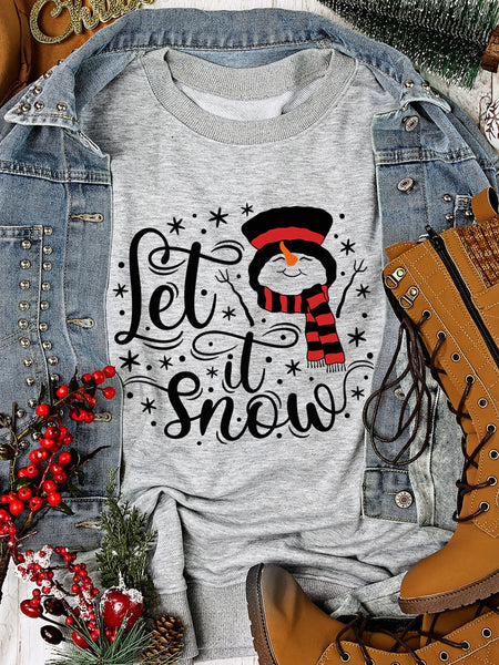 Plus Size Casual Sweatshirt, Women's Plus Cartoon Figure & Slogan Print Long Sleeve Crew Neck Slight Stretch Pullover Sweatshirt, Casual Tops For Fall & Winter, Plus Size Women's Clothing