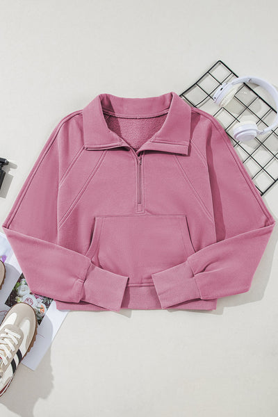 Cozy Women's Phalaenopsis Fleece-Lined Zip-Up Sweatshirt with Stand Collar & Thumbhole Sleeves for Effortless Style