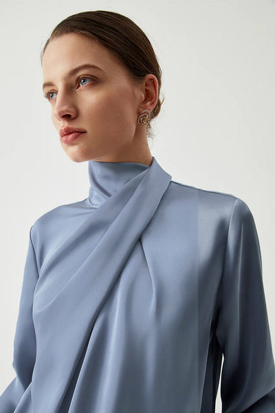 Effortlessly Stylish Women's Soft Pastel Bell Sleeve Blouse - Flowy Fit for Ultimate Comfort and Fashion-Forward Looks