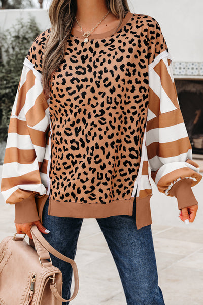 Cozy Oversized Patchwork Sweatshirt for Women - Trendy and Stylish Fabric Blend for Ultimate Comfort