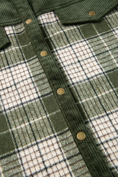 Plaid Zip-Up Hooded Coat with Pockets