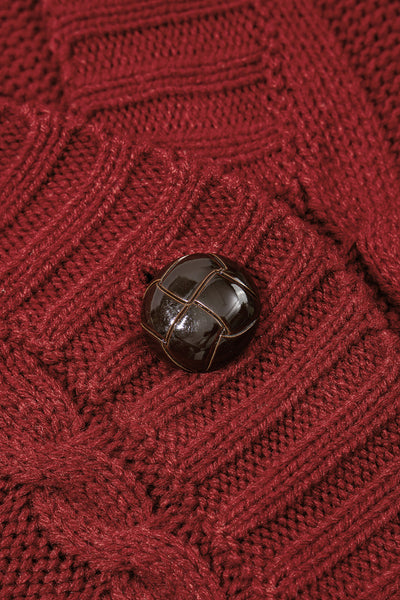 Cozy Burgundy Women's Cardigan with Button Closure and Front Pockets - Stylish Everyday Layer for Effortless Chic