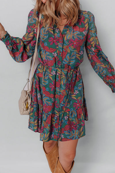 Vibrant Floral Shirt Dress for Women - Stylish Casual Summer Wear with Comfortable Fit for Everyday Outings