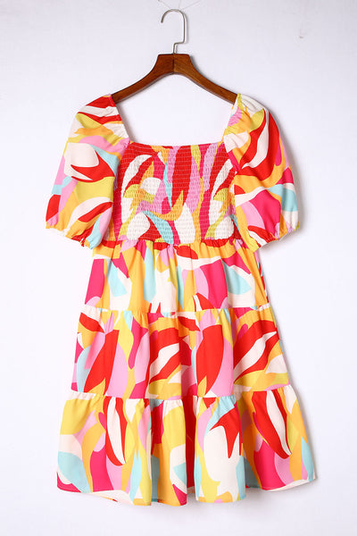 Comfortable Floral Print And Pockets Loose Fit Sleeveless Mini Dress - A-Line - Jewel