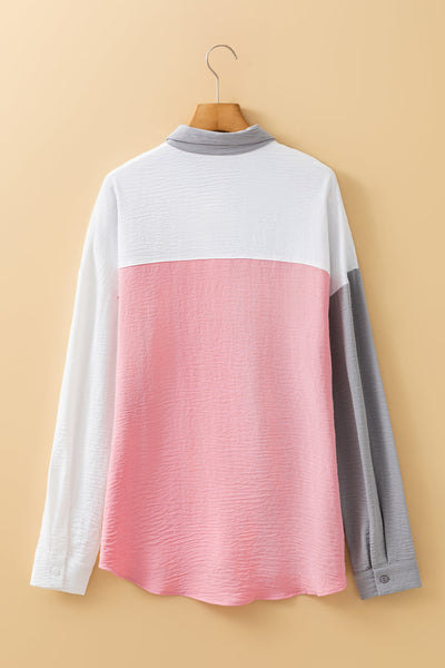 Trendy Women's Color Block Casual Shirt - Comfortable Everyday Top for Effortless Style and Versatile Outfits