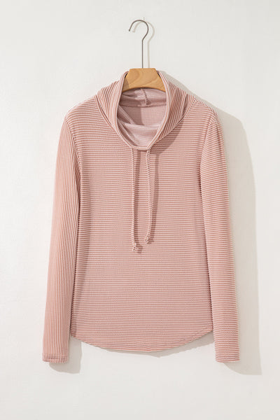 Stylish Women's Soft Knit Twisted Ribbed Long Sleeve Top - Fitted Casual Wear for Everyday Comfort in Versatile Colors