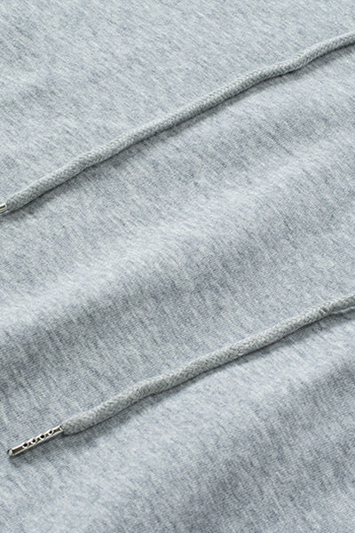 Stylish Women's Grey Lace-Up Hoodie - Comfortable Casual Pullover with Adjustable Fit for Everyday Fashion